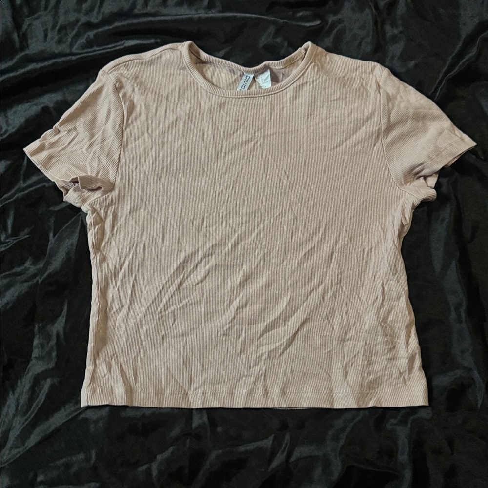 H&M Divided Light Brown Ribbed Top